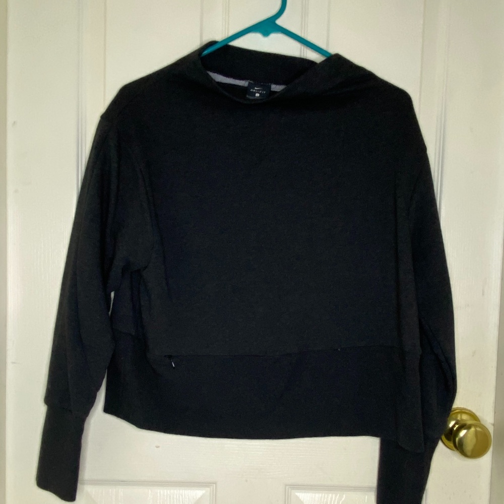 Dark Grey/Blue Off-The-Shoulder Pullover NIKE